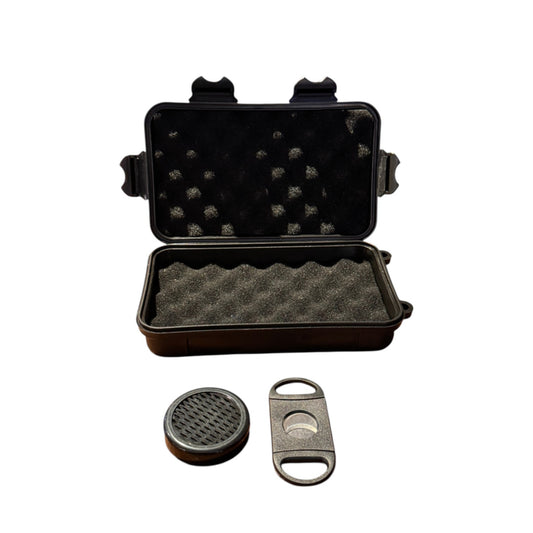 Cave De Voyage Noir +humidificateur+coupe Cigare