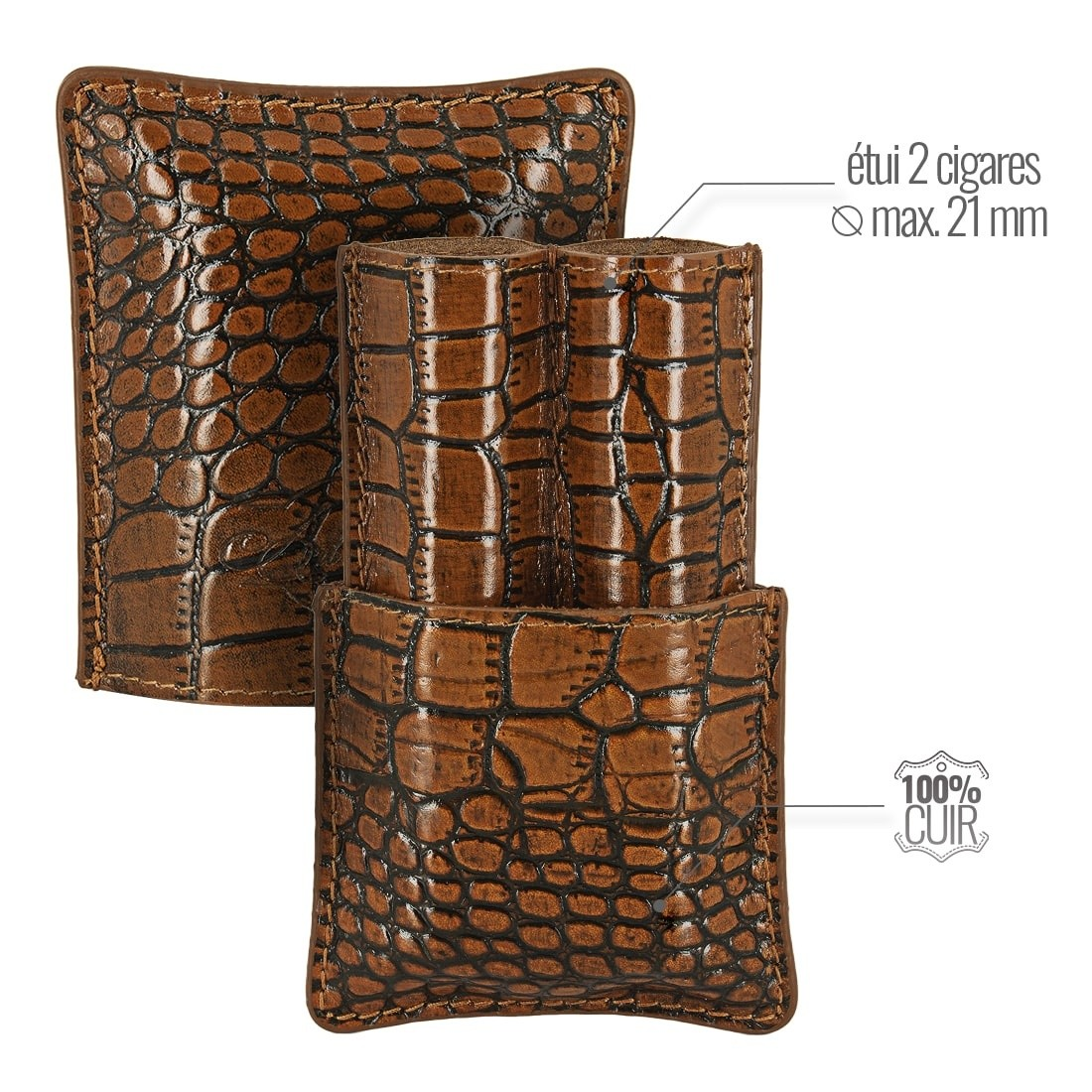 Etui A Cigare Double Art Et Volute Croco (32158/32156)