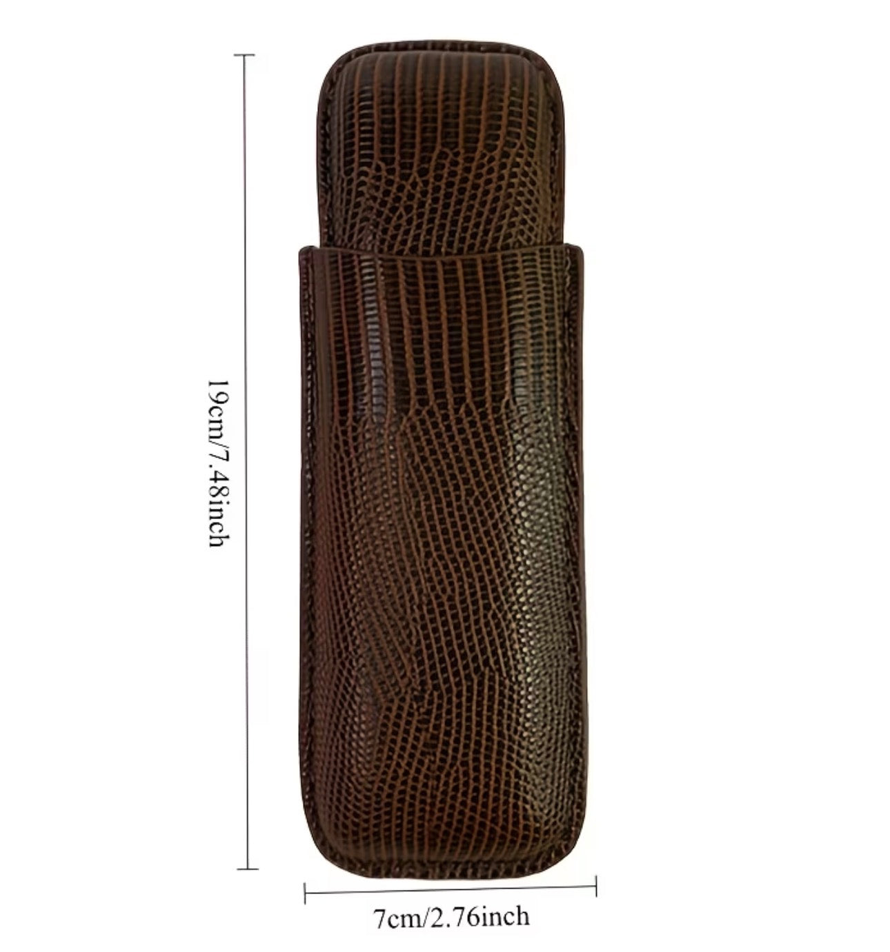 Etuis Cigare Simili Cuir Marron 2 Cigares